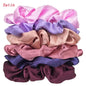 25/10//6pcs Satin Scrunchies Girls Elastic Hair Band Ponytail Holder Ties Rubber Bands Fashion Women Accessories Solid Scrunchy