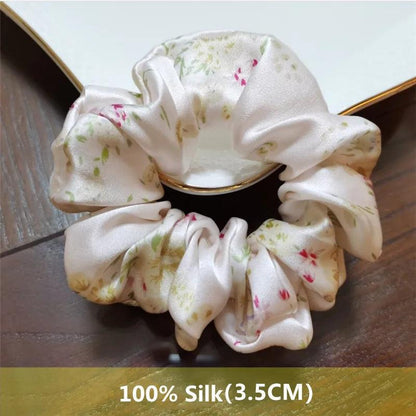 Heavyweight 100% Pure Silk Handmade Hair Scrunchies For Women Fashion Hair Ties Soft Hairbands New Girls Hair Accessoires