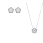 Double Sided Plant Flower Design Jewelry Set  for Women Girls Stainless Steel Elegant Clover Pendant Necklace Earrings Bracelet