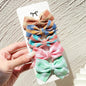 4/5Pcs Cute Baby Hairpin for Girls Print Ribbon Barrette Kids Little Hair Clip Pinches for Hair Girl Cotton Bow Hair Accessories