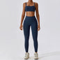 2PCS Yoga Set Nude Feeling Workout Sets Women Tracksuit Gym Push Up Fitness Running Workout Sportwear Sport Bra Leggings Suit