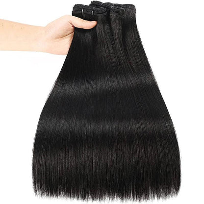 Maxhair Raw Virgin Human Hair Double Drawn Bundles With Clourse 10"-20" Natural Color 3/4pcs Human Hair Extensions Free Shipping