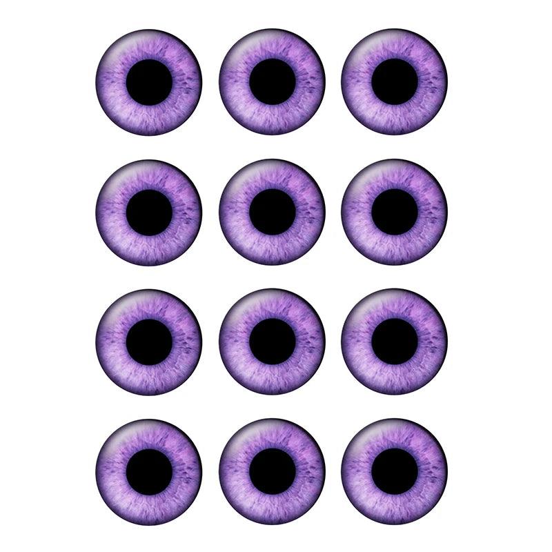 24pcs/bag 14mm Purple Pupil Eyes Chips Suitable for Blythe Doll Glass Cabochons DIY Accessories Bulk Items Wholesale H216