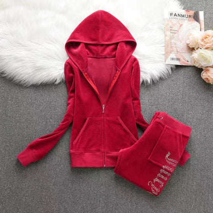 Y2k 1:1 Juicy Brand Velvet Tracksuit Set 2024 Women's Velours Tracksuit Juicy Coursera Sewing Set Diamonds Juicy Shorts Set