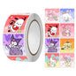 500Pcs/Roll Sanrio Stickers Kawaii Hello Kitty Melody Kuromi Cinnamoroll Luggage Graffiti Decals Kid Toy Decoration Sticker Gift