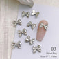 Butterfly Shaped Gold Silver Nail Charms Metal Alloy 3D Nail Rivets Gems Decoration Manicure Jewelry Accessories Nail Supplies