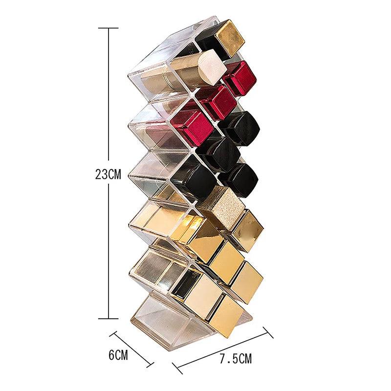 Acrylic Lipstick Holder Organizer 10/16 Slots Clear Lip Gloss Fish Shape Tower Case Display Stand Storage Box Makeup Cosmetic