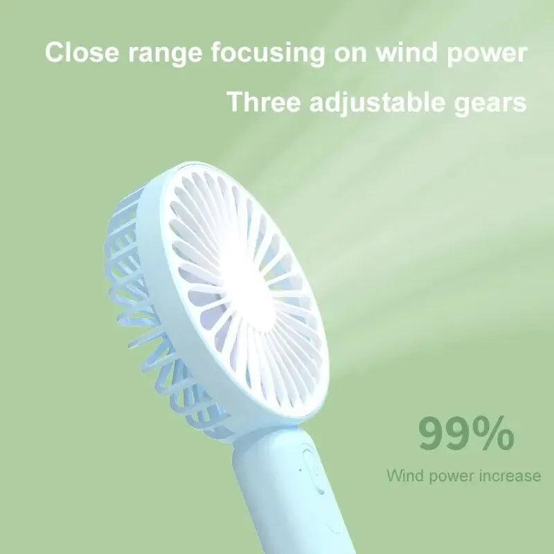 1pc New Portable Fan Office Desktop Multifunctional Folding Headed Small Electric Fan USB Mini Portable High Wind Pocket Fan