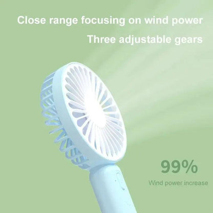 1pc New Portable Fan Office Desktop Multifunctional Folding Headed Small Electric Fan USB Mini Portable High Wind Pocket Fan