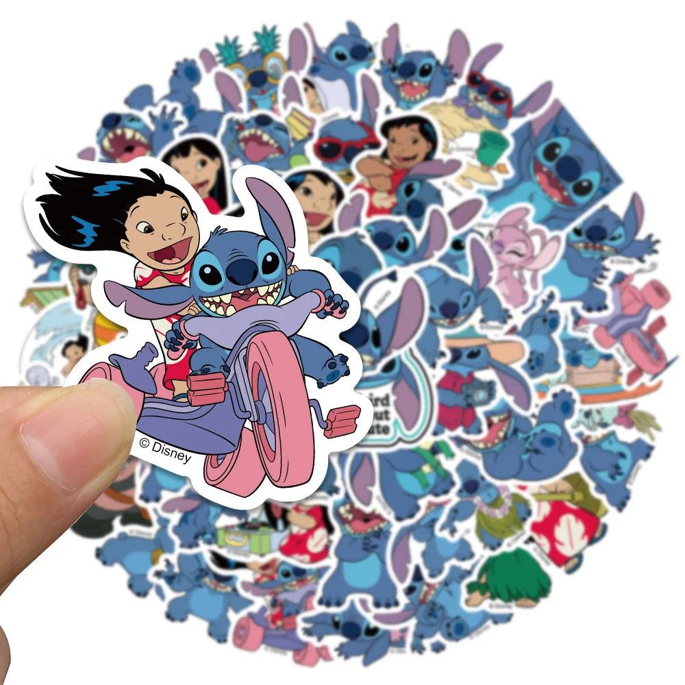 10/51PCS Disney Cute Lilo & Stitch Sticker Stickers Laptop Suitcase Graffiti Skateboard Fridge Cartoon Scrapbook Kid Gift Toy