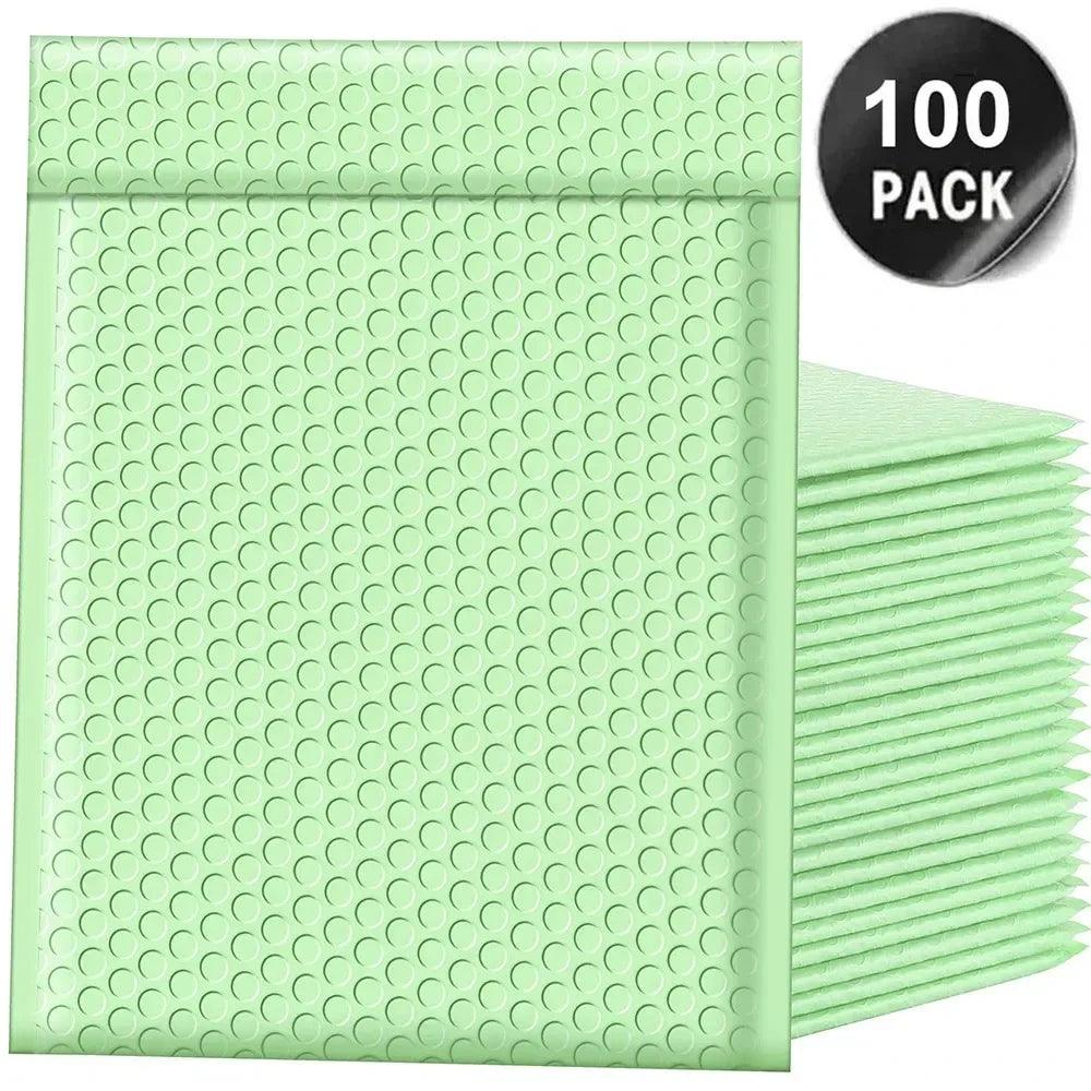 100 Pcs Black Bubble Packaging Envelope Mailing Envelopes Mailer Poly Green Envelope for Shipping Self Seal Bubble Bag Padding