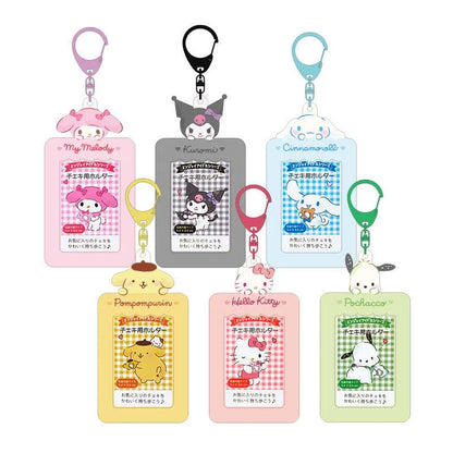 Sanrios Kawaii Kuromi Pochacco Hello Kitty Photocard Holder Students Stationery Meal Card Bus Card Holder Storage Case Keychain