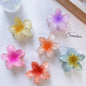 2/4/6pcs Fashion Women Flower Hair Claws Hawaiian Gradient Hair Clips Vacation Beach Style Hairpins Hair Accessories ﻿