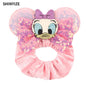 New Chic Disney Mickey Mouse Ears Hair Scrunchies Sequins 4"Bows Elastic Headband Women Velvet Girls DIY Hair Accessories Gift