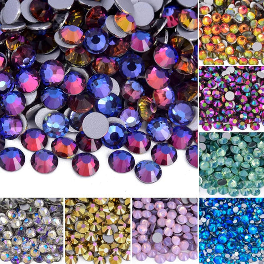 Bling SS3-SS16 Mix Size Flatback Rhinestones Glass Rhinestone  Crystal Non Hotfix Strass Appliques For Nail Dress Crafts - HighGloss Shop