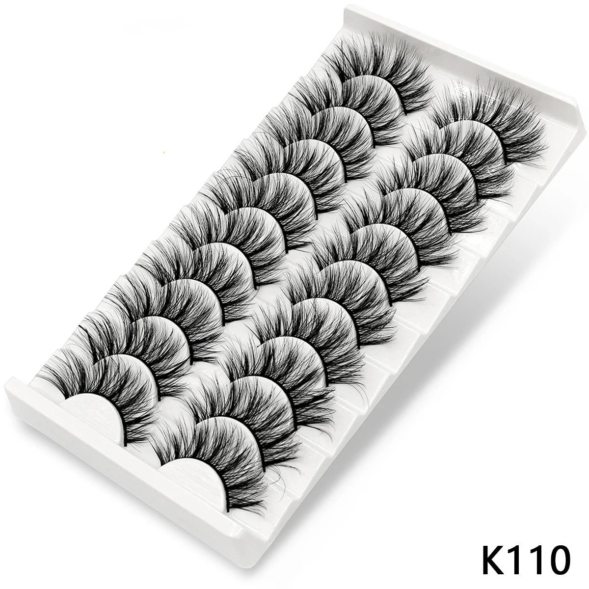 GROINNEYA 3D False Eyelashes 10 Pairs Eyelashes 3D Mink Lashes Faux Mink Fluffy Lash Soft Full Thick Wispy Eyelashes Extension