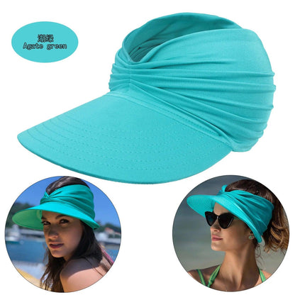 Cap Beach sun hat women big head 56-65 size spring summer new hollow top hat 50+ sun hat girls high elastic outdoor sports hats