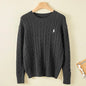 Couple's boutique high-end embroidered knitted women's cashmere sweater round neck men's pullover long sleeved new cashmere swea