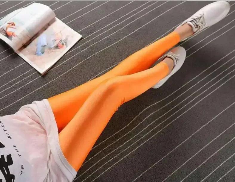 New Spring Autume Solid Candy Neon Leggings for Women High Stretched Female Sexy Legging Pants Girl Clothing Leggins