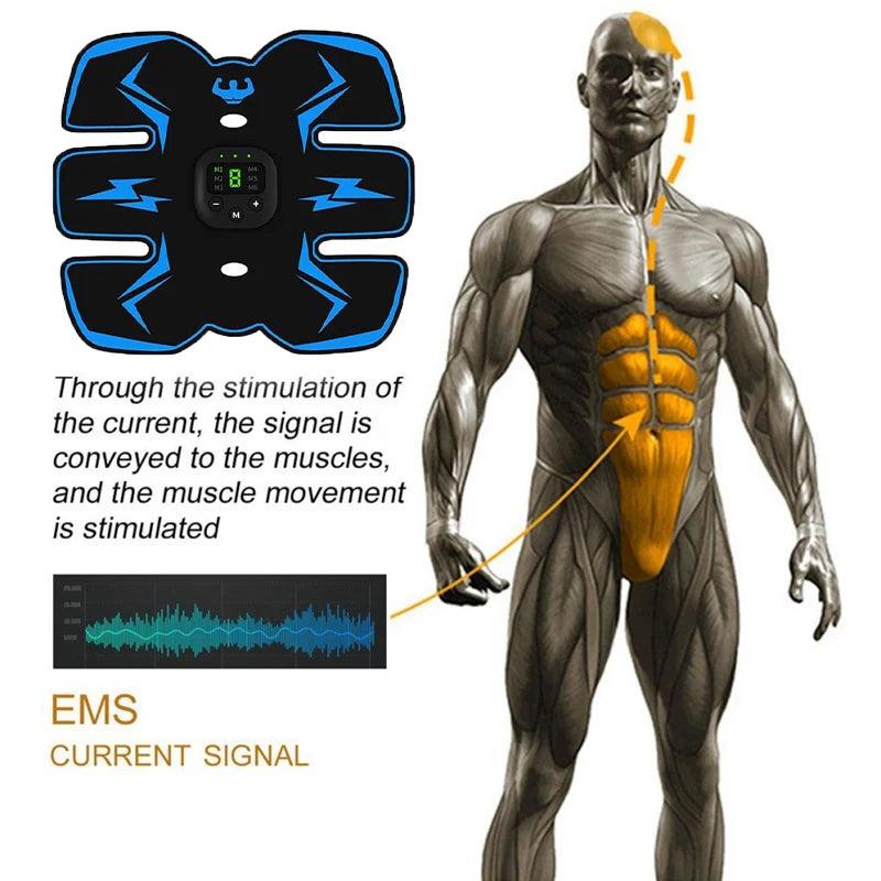 Smart EMS Wireless Muscle Stimulator Fitness Trainer Abdominal Training Electric Weight Loss Stickers Body Slimming Massager