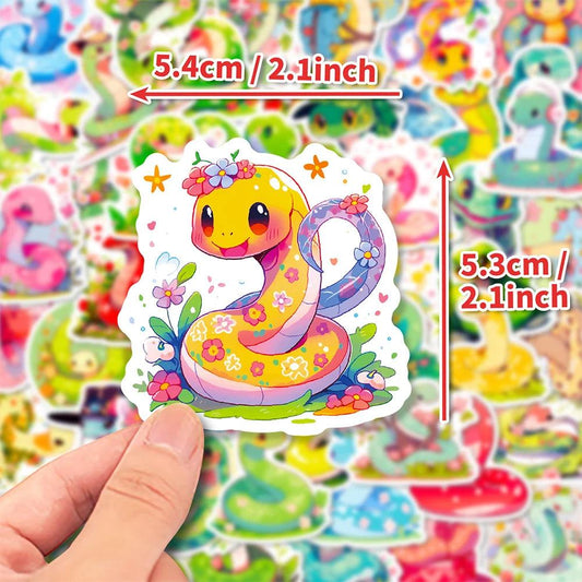 10/30/50pcs Cute Animal Snake Aesthetic Stickers Skateboard Laptop Motorcycle Luggage Phone Cool Waterproof Sticker Kids Toys