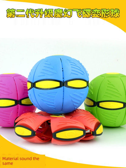 Tiktok Elastic Stepping Ball Magic Flying Saucer Ball Foot Stepping Deformation Ball Children Education Outdoor Sports Jump Ball Toys