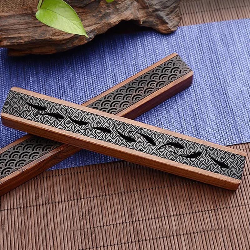 Creative Retro Black Home Office Wooden Incense Holder Incense Burner Traditional Chinese Type Wood Handmade Carving Censer Box - HighGloss Shop