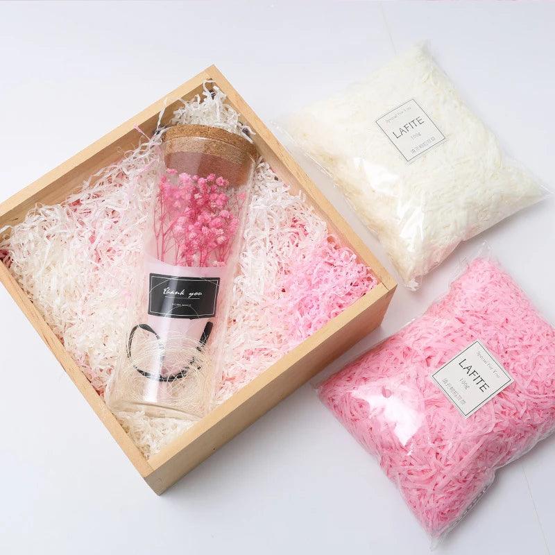 DIY Colorful Shredded Crinkle Paper Raffia Candy Boxes Wedding Marriage Home Decoration Party Gift Packaging Filling Material