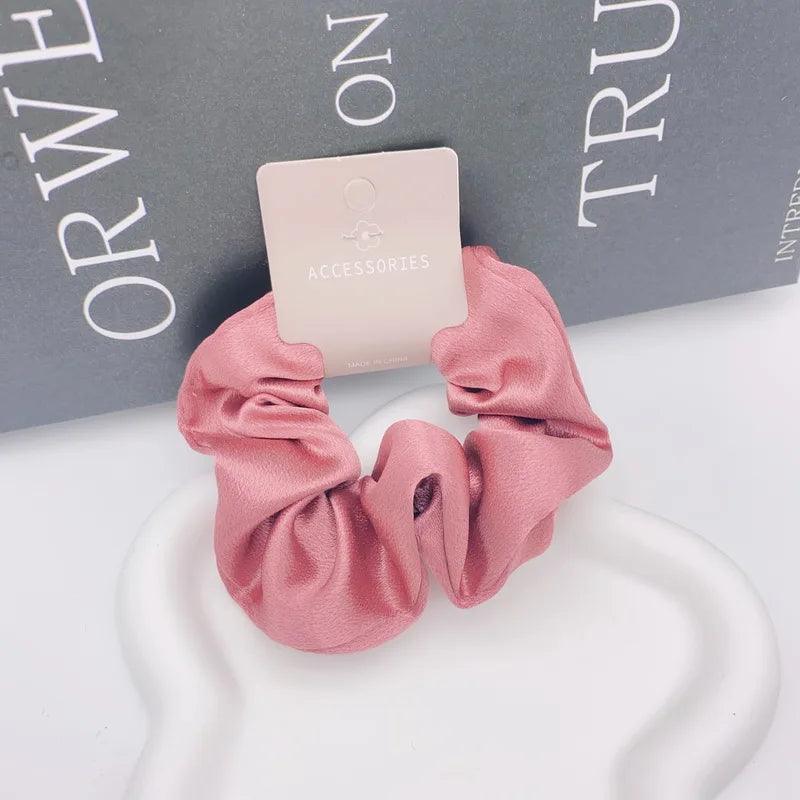 2023 Fashion Satin Scrunchie Women Silk Hair Tie Elastic Hair Bands Girls black Hairbands Hair Rope Crunchie For Hair Accessorie