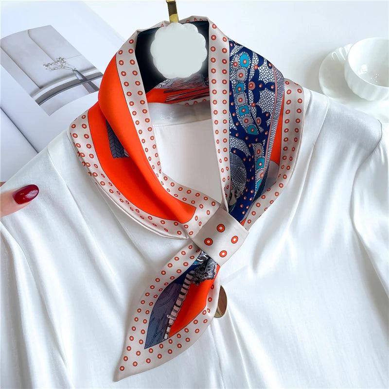 2023 New Luxury Brand Skinny Neckerchief Scarf For Women Satin Silk Ribbons Bandana Ladies Neck Tie Wrist Wrap Shawl Echarpe