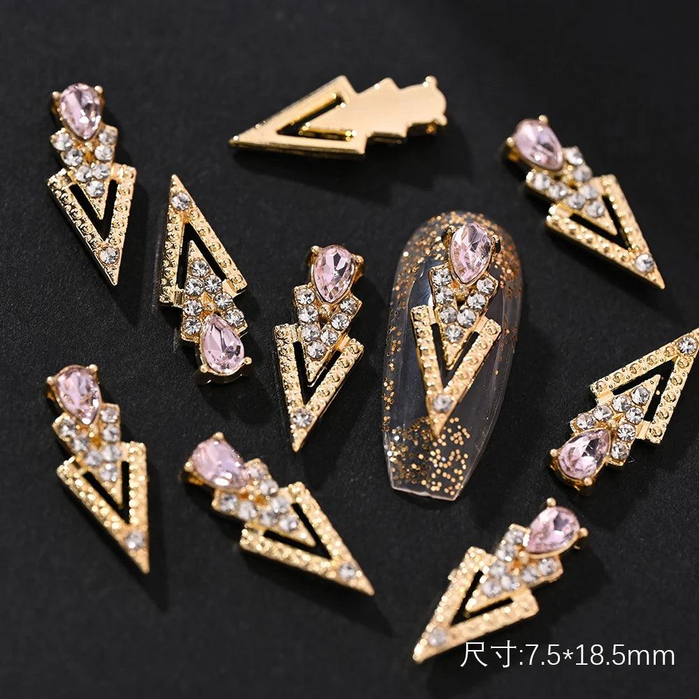 10/20Pcs Classic Full Glitter Rhinestones 3D Cross Nail Charms Luxury Alloy Nail Art Jewelry Manicure Accessories Nail Parts #JE