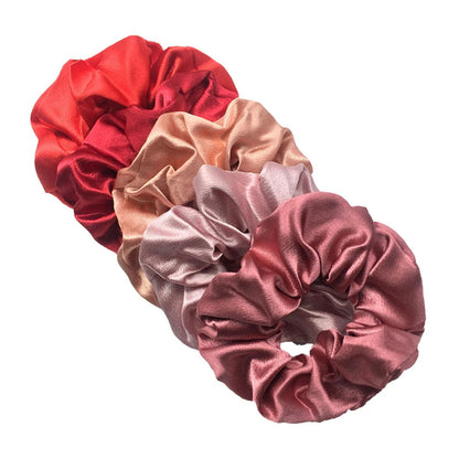 10/5pcs/lot Accessoires Women Girls Silky Satin Hair Scrunchies Solid Elastic Elegant Rubber Band Headwear Holder Scrunchy Black