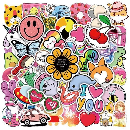 10/30/50/100PCS INS Style Small Fresh Cartoon Stickers DIY Diary Laptop Luggage Skateboard Graffiti Decals Fun