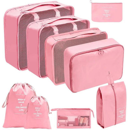 7/8/9/10 Pcs Set Travel Organizer Storage Bags Suitcase Packing Cubes Set Cases Portable Luggage Clothes Shoe Tidy Pouch Folding