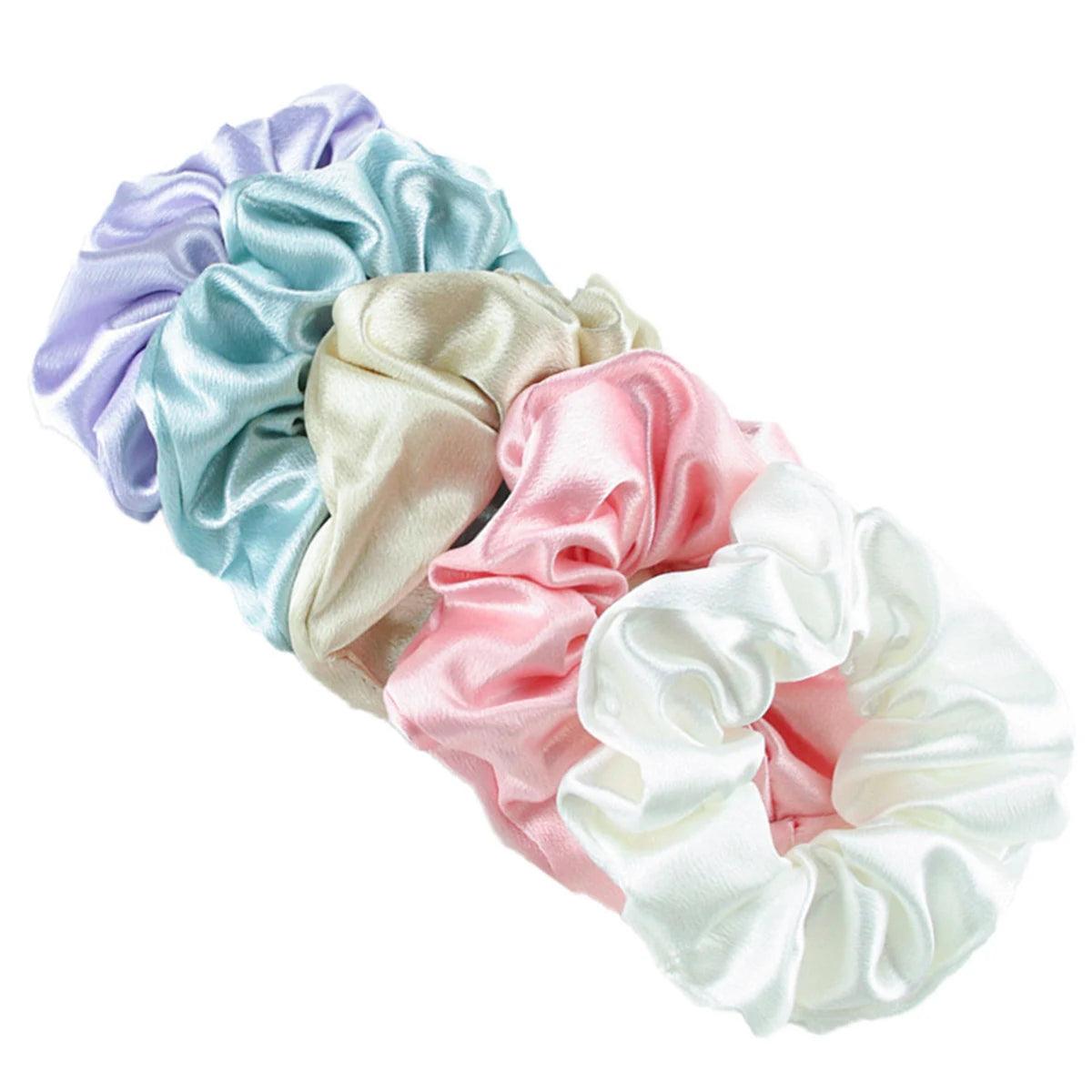 5/1pc Accessoires Women Girls Silky Satin Hair Scrunchies Solid Stretch Elastic Simple Elegant Rubber Band Ponytail Tie low cost