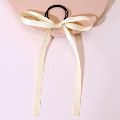 Lystrfac 2Pcs/Set Sweet Bow Knot Scrunchies For Women Girls Soft Ribbon Hair Bow Elastic Hairband Female Hair Accessories