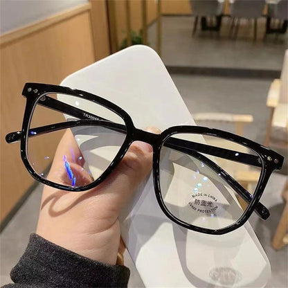 Large Square Frame Anti-Blue Light Glasses Fashion Retro Men Women Computer Gaming Eye Protection Classic Plain Glass Spectacles - HighGloss Shop