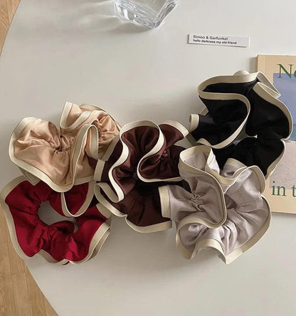 Korean StyleSatin Silk Double Cloth Satain Large Scrunchies Hair Accessories for Women High-end Elastic Bands for Girls