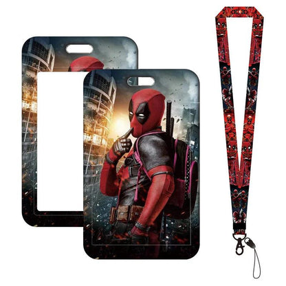 Deadpool & Wolverine Card Holder Lanyard Keychain Boy Bus Card Case Neck Strap Men Card Protectors Badge ID Credential Holder