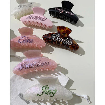 Handmade Customized Words Hairpins Hair Claw Barrettes Personalized Name Number Hair Clips Letters for Women Girls Jewelry 2022