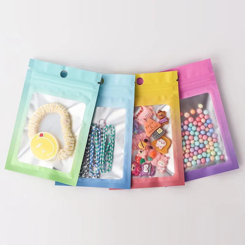 100pcs,Mini Transparent Jewelry Packing Bag,Resealable Ziplock Packaging Bags Nail Accessories Packaging Bags For Small Business