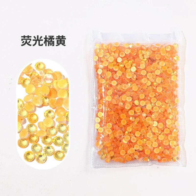 All Size Glass Noctilucent Fluorescence Crystal Neon Non Hot Fix Rhinestones FlatBack Strass Fabric Garment Nail Art Decorations