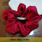 Heavyweight 100% Pure Silk Handmade Hair Scrunchies For Women Fashion Hair Ties Soft Hairbands New Girls Hair Accessoires