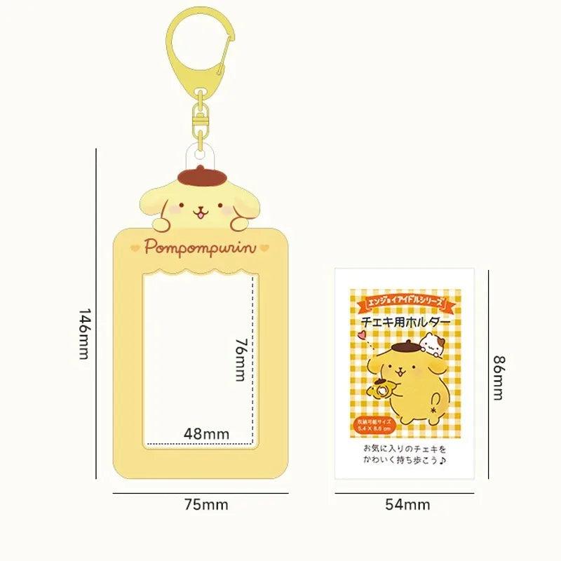 Sanrios Kawaii Kuromi Pochacco Hello Kitty Photocard Holder Students Stationery Meal Card Bus Card Holder Storage Case Keychain