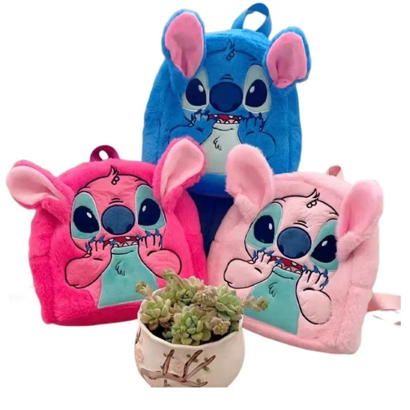 Disney  Stitch Plush New Backpack Cartoon Fashion 3d Mini Women's Backpack Large Capacity Cute Children's Schoolbag High Quality