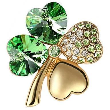 Crystal four leaf clover Brooch romantic fashion jewelry accessories charm girl lover gift summer birthday quality dropshipping