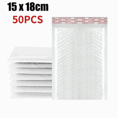 50/10Pcs Bubble Envelopes White Foam Shipping Bags Poly Bubble Mailers Pad Self Seal Packing Bags for Magazine 11cm 15cm 23cm