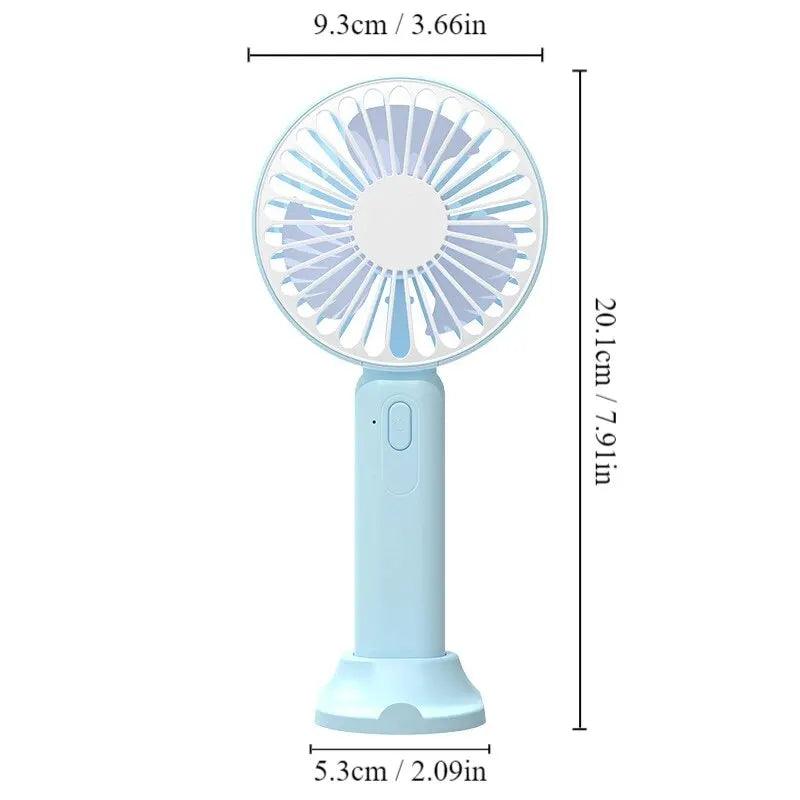 1pc New Portable Fan Office Desktop Multifunctional Folding Headed Small Electric Fan USB Mini Portable High Wind Pocket Fan