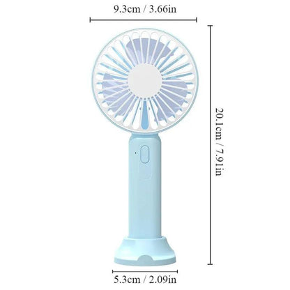 1pc New Portable Fan Office Desktop Multifunctional Folding Headed Small Electric Fan USB Mini Portable High Wind Pocket Fan