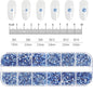 12Grids SS6-SS30 Mixed Nail Rhinestones Shiny Clear/Gold/Pink/Blue Diamond Flat-back Nail Gems Glass Stones Nails Decoration